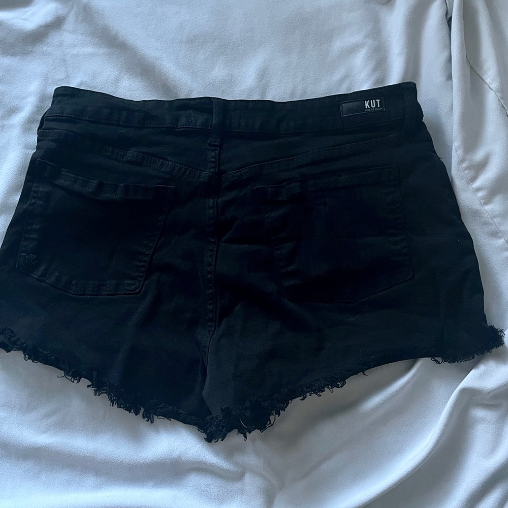 Kut From The Kloth Jane High Rise Frayed Jean Shorts Black